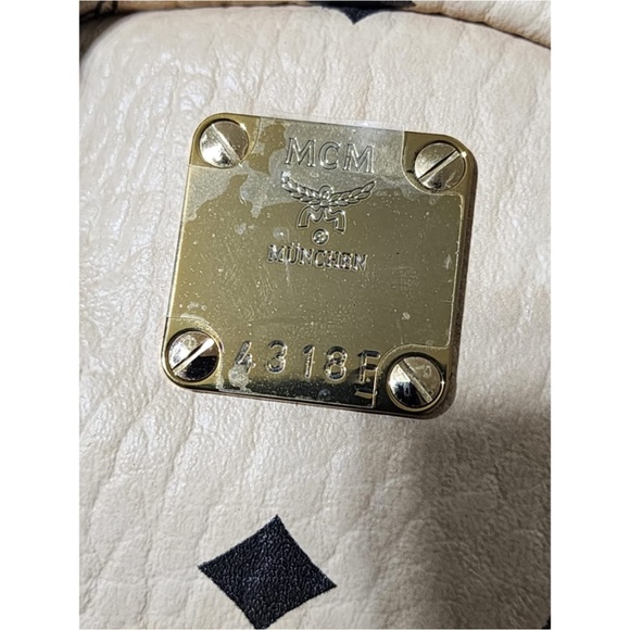 Authentic MCM Visetos Side Stud X-Mini Stark Backpack Beige - Picture 12 of 16